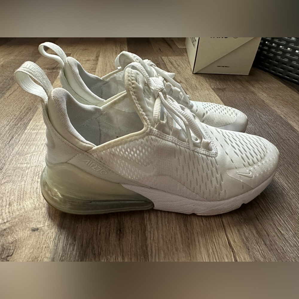 all white nike 270s
